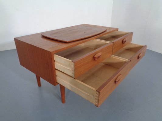 Danish Teak Chest of Drawers with Rotatable Tray, 1960s-RDW-701453