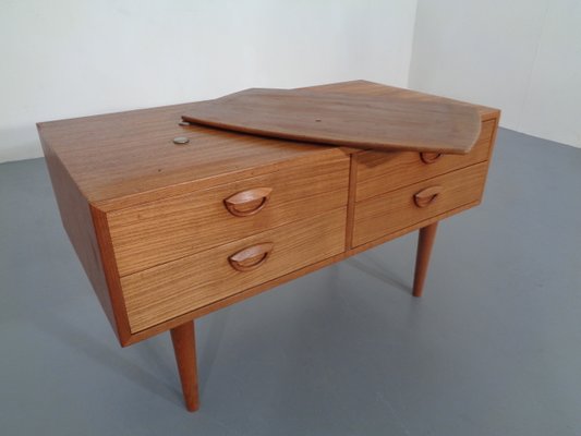 Danish Teak Chest of Drawers with Rotatable Tray, 1960s-RDW-701453