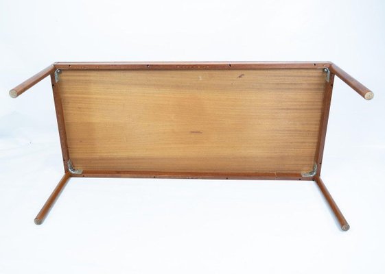 Danish Teak Coffee Table with Brown Ceramic Tiles, 1960s-UY-838863