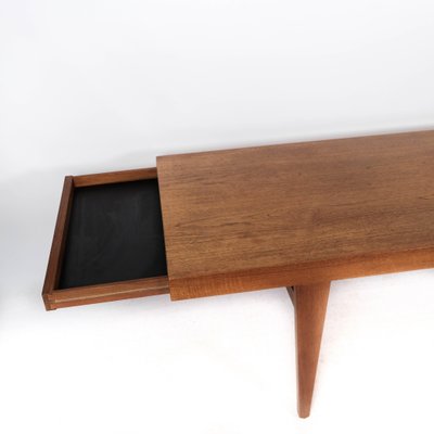 Danish Teak Coffee Table with Drawer, 1960s-UY-999236