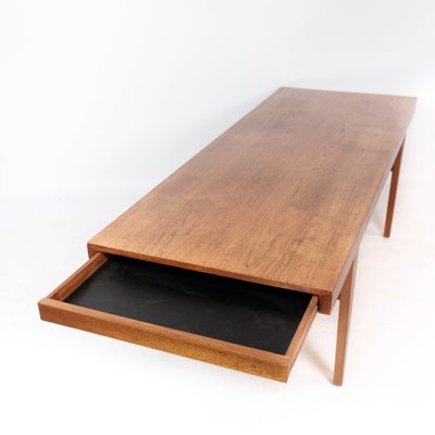 Danish Teak Coffee Table with Drawer, 1960s-UY-999236