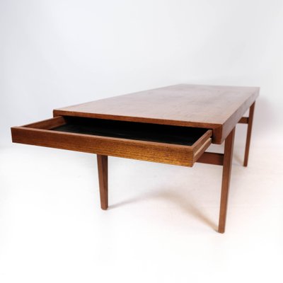 Danish Teak Coffee Table with Drawer, 1960s-UY-999236