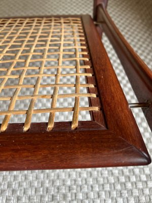 Danish Teak Coffee Table with Rattan Shelf from Topform, 1960s-WZZ-1719871