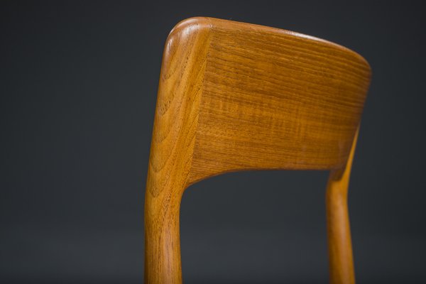 Danish Teak Dining Chair with Wicker by Henning Kjaernulf for Koruo Stolefabrik, 1960s-ZZH-1739643