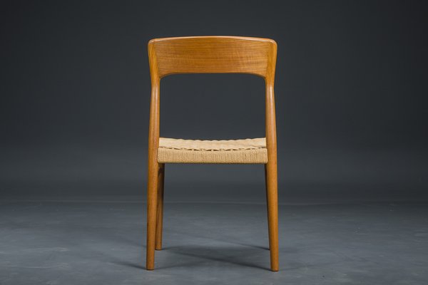 Danish Teak Dining Chair with Wicker by Henning Kjaernulf for Koruo Stolefabrik, 1960s-ZZH-1739643