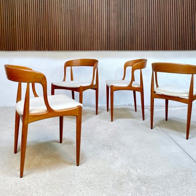 Danish Teak Dining Chairs by Johannes Andersen for Uldum Furniture Factory, 1960s, Set of 4-JP-1347611