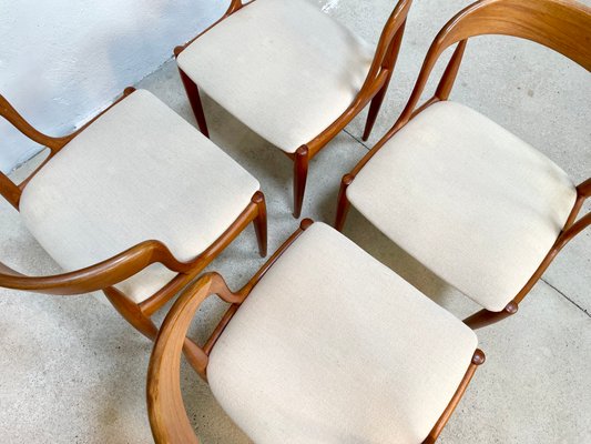 Danish Teak Dining Chairs by Johannes Andersen for Uldum Furniture Factory, 1960s, Set of 4-JP-1347611