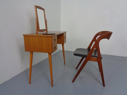 Danish Teak Dressing Table with Mirror, 1960s-RDW-1189196