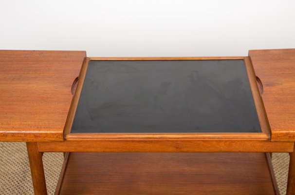 Danish Teak Extendable 2-Tier Serving Trolley, 1960s-EMB-875382