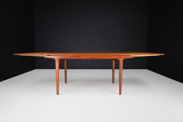 Danish Teak Extension Dining Table by Niels Møller, 1950s-TRW-1797098