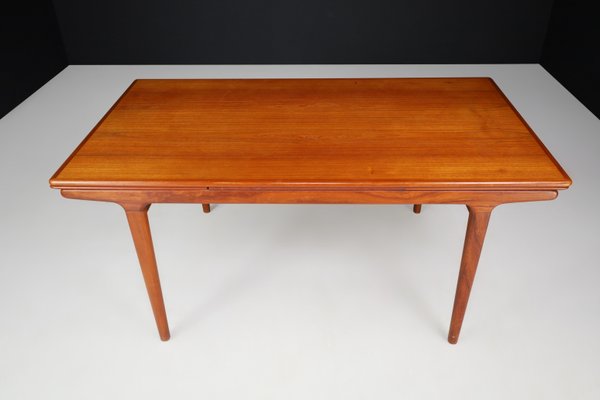 Danish Teak Extension Dining Table by Niels Møller, 1950s-TRW-1797098