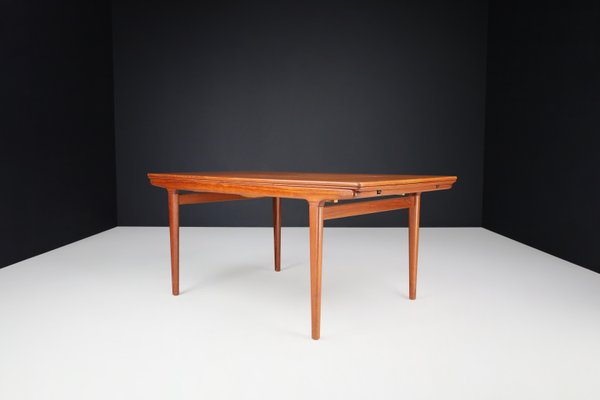 Danish Teak Extension Dining Table by Niels Møller, 1950s-TRW-1797098