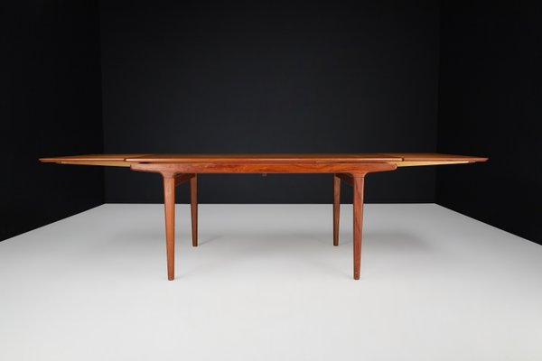 Danish Teak Extension Dining Table by Niels Møller, 1950s-TRW-1797098