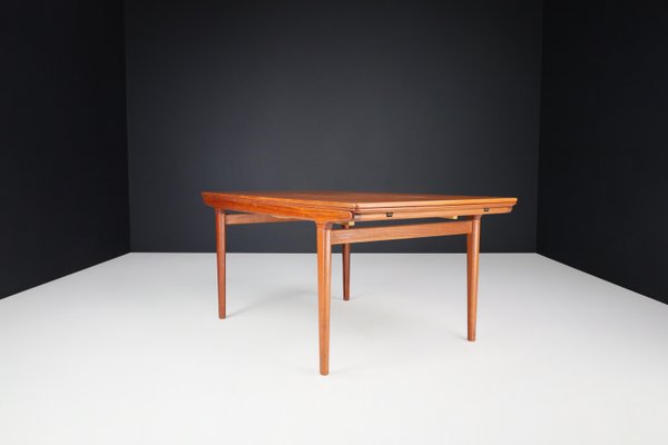 Danish Teak Extension Dining Table by Niels Møller, 1950s-TRW-1797098