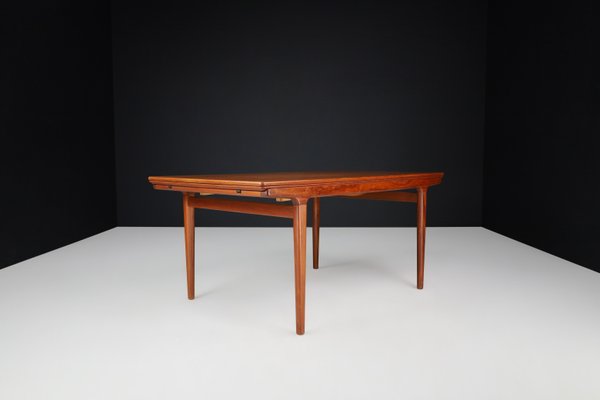 Danish Teak Extension Dining Table by Niels Møller, 1950s-TRW-1797098