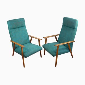 Danish Teak High-Backed Armchairs, 1960s, Set of 2-GIW-1365005