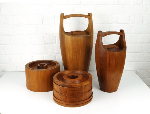 Danish Teak Ice Buckets by Jens Harald Quistgaard for Dansk Designs, 1960s, Set of 4-ZM-1080256