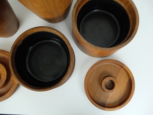 Danish Teak Ice Buckets by Jens Harald Quistgaard for Dansk Designs, 1960s, Set of 4-ZM-1080256