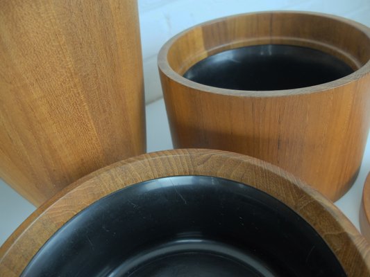 Danish Teak Ice Buckets by Jens Harald Quistgaard for Dansk Designs, 1960s, Set of 4-ZM-1080256