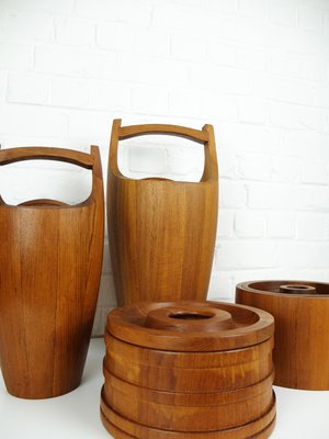 Danish Teak Ice Buckets by Jens Harald Quistgaard for Dansk Designs, 1960s, Set of 4-ZM-1080256