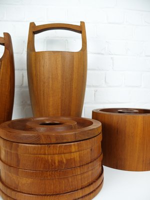 Danish Teak Ice Buckets by Jens Harald Quistgaard for Dansk Designs, 1960s, Set of 4-ZM-1080256