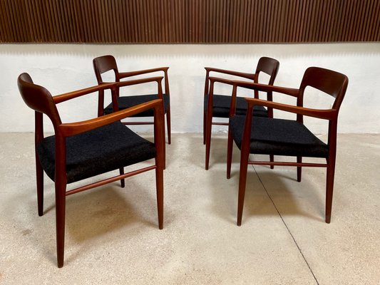 Danish Teak Model 56 Chairs by Niels O. Møller for J.l. Møllers, 1954, Set of 4-JP-1086840