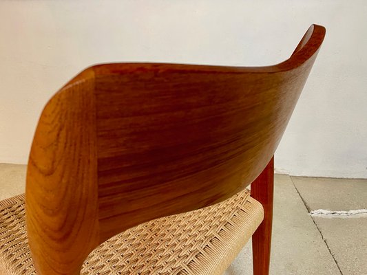 Danish Teak Model 71 Side or Dining Chair with Hand-Woven Paper Cord Seat by Niels O. Møller for J.l. Møllers, 1951-JP-1113254