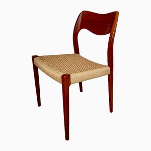 Danish Teak Model 71 Side or Dining Chair with Hand-Woven Paper Cord Seat by Niels O. Møller for J.l. Møllers, 1951-JP-1113254