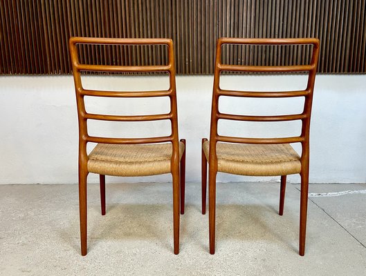 Danish Teak Model 82 Highback Side Chairs by Niels O. Møller, 1960s, Set of 2-JP-1334343