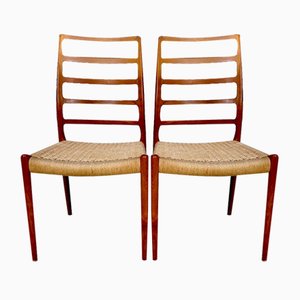 Danish Teak Model 82 Highback Side Chairs by Niels O. Møller, 1960s, Set of 2-JP-1334343