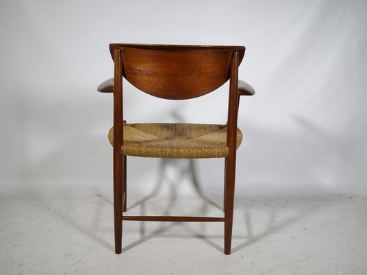 Danish Teak Model No. 317 Armchair with Paper Cord Armrests by Peter Hvidt & Orla Molgaard-Nielsen for Soborg Mobelfabrik, 1960s-LVS-1820568