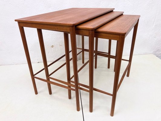 Danish Teak Nesting Tables by Kaj Winding for Poul Jeppesen, 1950s, Set of 3-AET-2034681