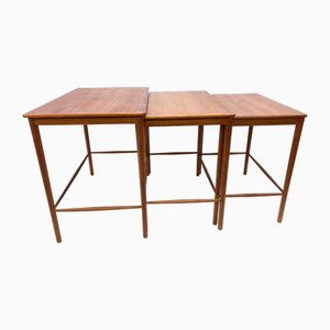 Danish Teak Nesting Tables by Kaj Winding for Poul Jeppesen, 1950s, Set of 3-AET-2034681