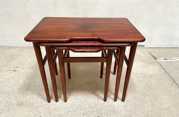 Danish Teak Nesting Tables by Kurt Østervig for Jason Møbler, 1960s, Set of 3-JP-1406608