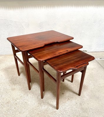 Danish Teak Nesting Tables by Kurt Østervig for Jason Møbler, 1960s, Set of 3-JP-1406608