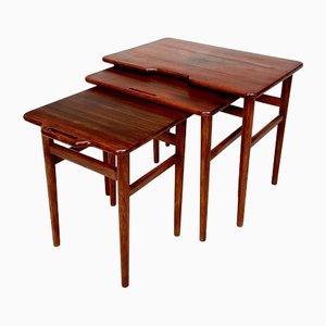 Danish Teak Nesting Tables by Kurt Østervig for Jason Møbler, 1960s, Set of 3-JP-1406608