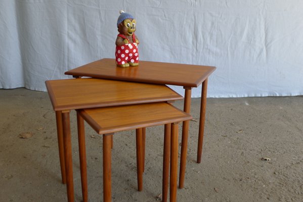 Danish Teak Nesting Tables from Fabian, 1960s, Set of 3-VRE-619953