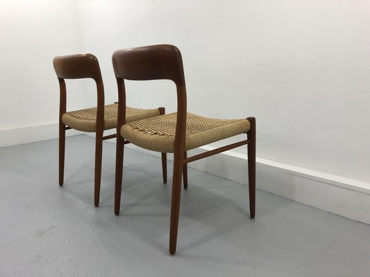 Danish Teak No. 75 Chairs by Niels Møller for J. L. Møllers, Set of 2-JWH-1182833