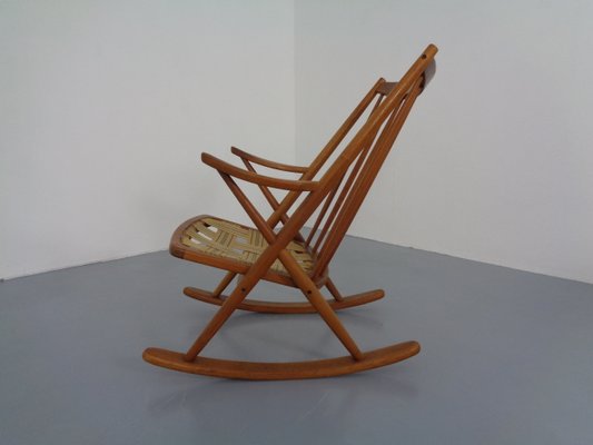 Danish Teak Rocking Chair by Frank Reenskaug for Bramin, 1960s-RDW-963975