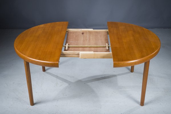 Danish Teak Round Folding Dining Table, 1960s-ZZH-1317851