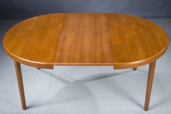 Danish Teak Round Folding Dining Table, 1960s-ZZH-1317851