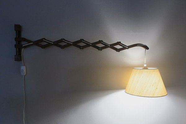 Danish Teak Scissor Articulated Wall Light by Erik Hansen, 1960s-ED-1806046