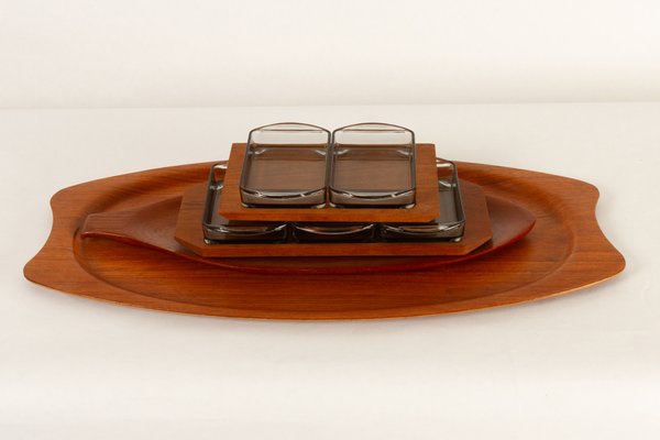 Danish Teak Serving Trays from Wiggers, 1960s, Set of 4-WIX-572425