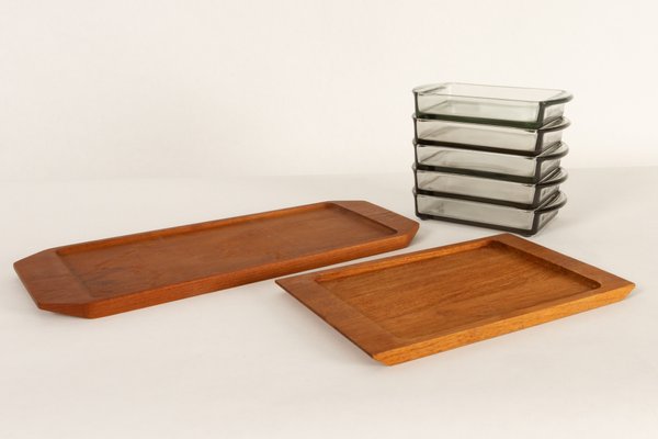 Danish Teak Serving Trays from Wiggers, 1960s, Set of 4-WIX-572425