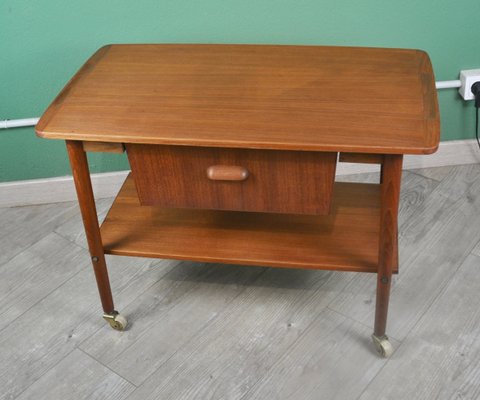 Danish Teak Sewing Box with Sliding Drawer, 1960s-ROJ-2040375