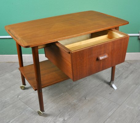 Danish Teak Sewing Box with Sliding Drawer, 1960s-ROJ-2040375