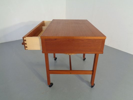 Danish Teak Sewing Table on Wheels, 1960s-RDW-888713