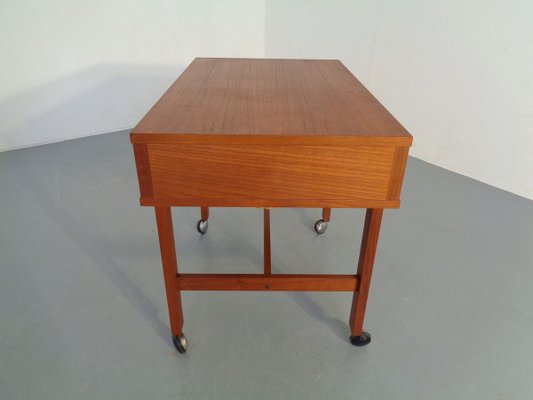 Danish Teak Sewing Table on Wheels, 1960s-RDW-888713