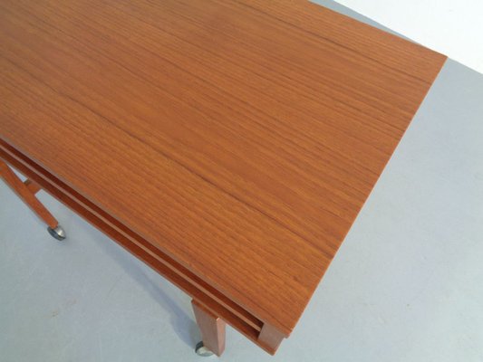 Danish Teak Sewing Table on Wheels, 1960s-RDW-888713