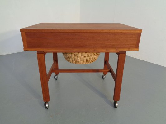 Danish Teak Sewing Table on Wheels, 1960s-RDW-888713